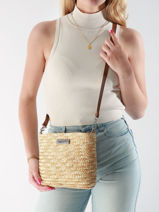 Sac Bandouli�re Milos Paille Les tropeziennes Vert milos TZ04-vue-porte