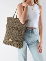 Shoulder Bag Natural Biba Green natural MSN1B-vue-porte