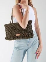 Shoulder Bag Natural Biba Green natural MSN2B-vue-porte