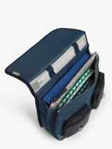 Cartable  Roulettes 2 Compartiments Cameleon Bleu vintage color CR38-vue-porte