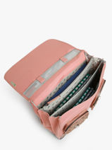 Satchel For Kids 3 Compartments Cameleon Pink vintage fantasy CA41-vue-porte