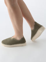 Mocassins Ilse jacobsen Vert women TULI3373-vue-porte