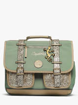 Cartable Enfant 2 Compartiments Cameleon Vert vintage fantasy CA38