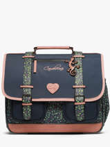 Satchel For Kids 3 Compartments Cameleon Blue vintage fantasy CA41