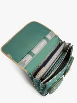 Satchel For Kids 3 Compartments Cameleon Green vintage fantasy CA41-vue-porte