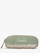 Pencil Case For Kids 2 Compartments Cameleon Green vintage fantasy TROU