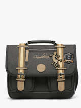 Satchel For Kids 2 Compartments Cameleon Gray vintage urban CA35