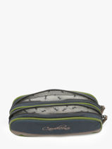 Pencil Case For Kids 2 Compartments Cameleon Blue vintage urban VIB-TROU-vue-porte