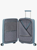 Expandable Cabin Luggage American tourister Blue fastforward 155259-vue-porte