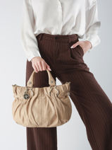 Preloved Leather Vintage Satchel Celine Beige second life 1258679-vue-porte