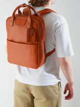 Sac � Dos Business Flandres 2 Compartiments Cuir Etrier Orange flandres EFLA8272-vue-porte