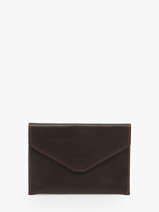 Leather Passport Holder Oil Etrier Brown oil EOIL054