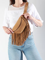 Sac Banane Folk Cuir Paul marius Marron folk BANASFOL-vue-porte