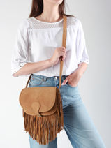 Sac Bandoulire Le Bohmien Folk Cuir Paul marius Marron folk BOHEMFOL-vue-porte