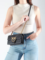 Sac Bandoulire Love Bag Icon Cuir Pinko Noir love bag icon A2C3-vue-porte