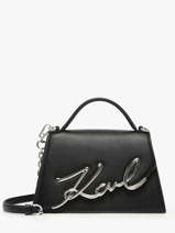 Shoulder Bag K Signature Leather Karl lagerfeld Black k signature A1W30036