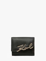 Portefeuille K Signature Cuir Karl lagerfeld Noir k signature A3W32019
