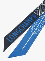 Longchamp Soie gots Foulard Bleu-vue-porte
