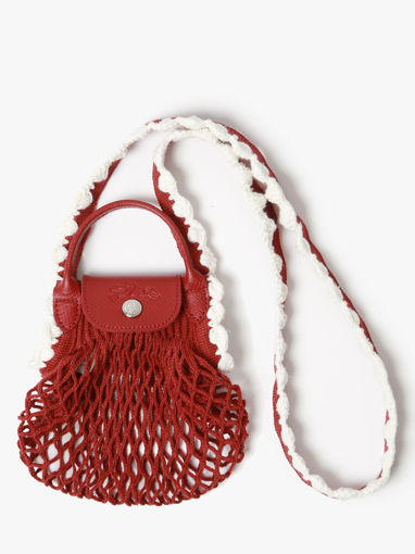 Longchamp Le pliage filet crochet Sacs port travers Rouge