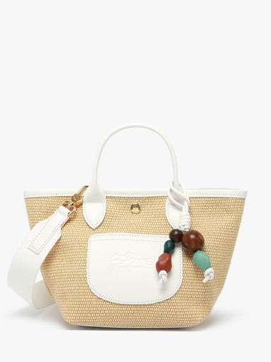 Longchamp Le panier pliage perles Sacs port� travers Blanc