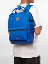 Adventurer Medium - Customisable Backpack  Cabaia Blue adventurer BAGS-vue-porte
