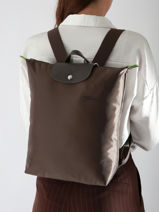 Longchamp Le pliage green Sac � dos Marron-vue-porte