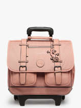 Wheeled Schoolbag 2 Compartments Cameleon Pink vintage color CR38