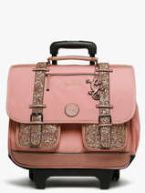 3-compartment Wheeled Satchel Cameleon Pink vintage fantasy CR41