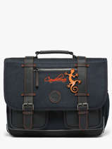 Cartable Enfant 2 Compartiments Cameleon Bleu vintage urban CA38