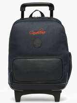 Sac A Dos � Roulettes 2 Compartiments Cameleon Bleu vintage urban SR40