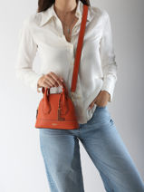 Sac Bandoulire Belleville Cuir Lancel Orange belleville A13735-vue-porte