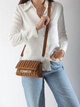 Sac Bandoulire K Weave Polyurethane Karl lagerfeld Marron k weave A2W30153-vue-porte