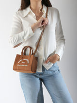 Sac Bandouli�re Rsg Coton Karl lagerfeld Marron rsg A1W50118-vue-porte