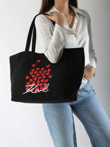 Sac Port paule K Signature Coton Karl lagerfeld Noir k signature A3W50111-vue-porte