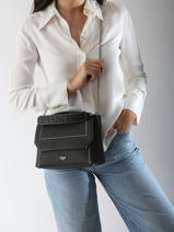 Shoulder Bag Ninon Leather Lancel Black ninon A13782-vue-porte