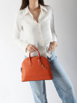 Handbag Belleville Leather Lancel Orange belleville A13736-vue-porte