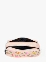 2-compartment Pouch Boheme Caramel et cie Pink boheme FI-vue-porte