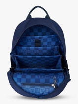 2-compartment Backpack Caramel et cie Blue boheme FI-vue-porte