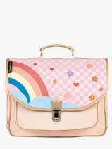 2-compartment Satchel Caramel et cie Pink boheme FI