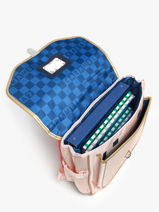 2-compartment Satchel Caramel et cie Pink boheme FI-vue-porte