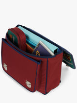 2-compartment Satchel Caramel et cie Green fier GA-vue-porte