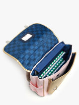 2-compartment Satchel Caramel et cie Pink boheme FI-vue-porte