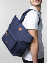 A4 Size Shoulder Bag Adventurer Recycled Polyester Cabaia Blue adventurer TOTEBAGM-vue-porte