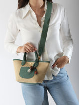 Longchamp Le panier pliage perles Messenger bag Green-vue-porte