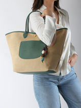 Longchamp Le panier pliage perles Besaces Vert-vue-porte
