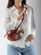 Longchamp Le pliage filet crochet Messenger bag Red-vue-porte