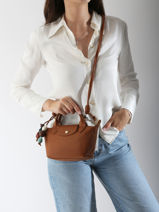 Longchamp Le pliage xtra perles Sacs port� main Marron-vue-porte