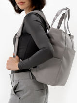 1 Compartment Backpack With 14" Laptop Sleeve Lindby Kapten and son Gray backpack LINDBY-vue-porte
