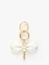 Porte-clefs Libellule Cuir Et Mtal Lancel Blanc charms A13868