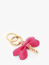 Leather Dragonfly Keychain Lancel Pink charms A13868-vue-porte